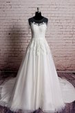 Abito da Sposa decorato Senza Maniche A-Line con Applique con Manica Corte