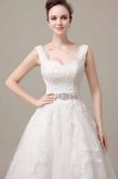 Abito da Sposa Formale E Informale Senza Maniche V-Scollo Elegante con Applique