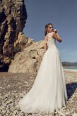 Abito da Sposa Senza Maniche Vintage Buco Della Serratura Schiena A Terra in Tulle