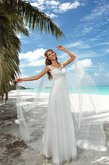 Abito da Sposa a Spiaggia Semplice Allacciato A-Line con Applique