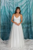 Abito da Sposa Senza Maniche Vintage in Tulle A-Line Semplice