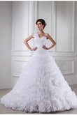 Abito da Sposa con Perline Ball Gown Alta Vita Coda A Strascico Cappella Lungo