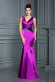 Abito da Damigella Cerniera Senza Maniche Ball Gown in Raso Satin Elastico Sirena