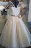Abito da sposa rosette ornamento a-line grandi vendite principessa v-scollo naturale