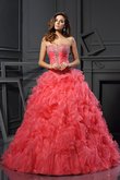 Abito Quinceanera Naturale Ball Gown con Increspature A Terra Senza Maniche