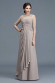 Abito Mamma Sposa Principessa A-Line in Chiffon A Terra con Increspature