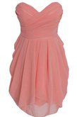 Abito da Cocktail con Increspato A-Line in Chiffon Alta Vita Mini