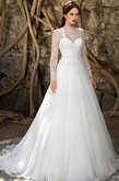 Abito da Sposa con Bottone Conservatore Cerniera A-Line Elegante