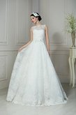 Abito da Sposa Lunghi Cerniera con Fiore A-Line Lupetto