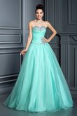 Abito Quinceanera Senza Maniche Allacciato Ball Gown in Organza A Terra