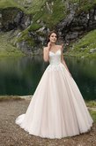 Abito da Sposa con Applique Cuore A Terra con Fiocco A-Line