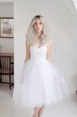 Abito da Sposa Cerniera Senza Maniche A-Line in Tulle Cuore