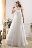 Abito da Sposa A-Line con Applique Lungo in Tulle A Terra