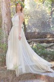 Abito da Sposa A-Line Formale E Informale Semplice in Tulle con Criss-cross