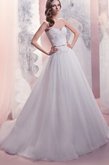 Abito da Sposa Cuore Naturale con Perline in Organza Senza Maniche