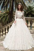 Abito da Sposa con Perline a Riva A-Line Elegante Fuori dalla spalla