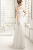 Abito da Sposa Senza Vita Conservatore All Aperto Shiena Sheer con Manica Corte