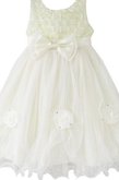 Abito da Cerimonia Bambini con Fiocco con Fiore con Piega in Tulle A-Line