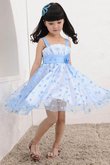 Abito da Cerimonia Bambini Al Ginocchio con Fiore in Tulle A-Line Cerniera