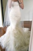 Abito da Sposa con Increspature con Increspato con Seghettato Cuore Sogno