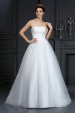 Abito da Sposa con Piega Ball Gown in Taffeta Coda A Strascico Corto Senza Strap