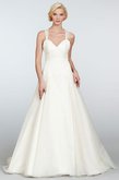 Abito da Sposa in Pizzo con Criss-cross Sexy con Fiocco in Organza