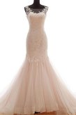 Abito da Sposa con Perline con Festone in Tulle Largo Sirena