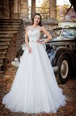 Abito da Sposa in Tulle Lungo A Terra Senza Maniche con Applique