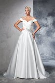 Abito da Sposa Senza Maniche con Increspato Lungo Ball Gown Naturale