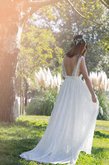 Abito da Sposa Senza Maniche A-Line in Pizzo con Piega in Pizzo