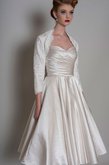 Abito da Sposa Semplice con Criss-cross con Increspato in Raso Moda