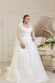 Abito da Sposa Senza Maniche Allacciato con Perline A-Line con Increspato