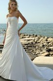 Abito da Sposa Principessa A-Line Naturale a Riva con Perline