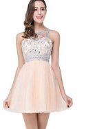 Abito Homecoming in Tulle con Perline in Chiffon A-Line Senza Maniche