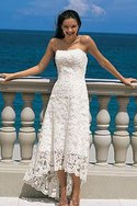 Abito da Sposa in Chiffon Corte Davanti e Lungo Dietro Sexy Retro Moda