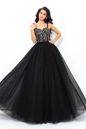 Abito Quinceanera Naturale Lungo Senza Maniche A Terra Ball Gown