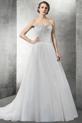 Abito da Sposa Senza Maniche Coda A Strascico Corto Cerniera a Spiaggia Ball Gown