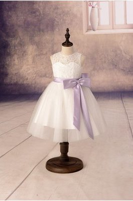 Abito da Cerimonia Bambini con Nastro Ball Gown con Piega Lupetto con Increspature