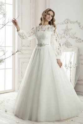 Abito da Sposa A Terra con Piega Sogno in Tulle con Applique