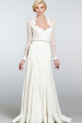 Abito da Sposa in Pizzo Queen Anne con Maniche Lunghe Vintage Lusso