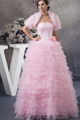 Abito dal Dolce Sedici Ball Gown con Increspature Senza Maniche con Applique