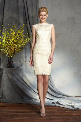 Abito Mamma Sposa con Manica Corte Tubino Naturale Corto in Raso Satin Elastico