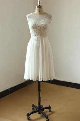 Abito da Sposa con Applique A-Line Formale E Informale in Chiffon con Manica Corte