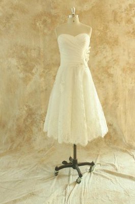 Abito da Sposa Cuore in Pizzo con Criss-cross A-Line Semplice