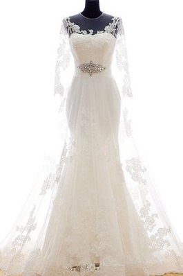 Abito da Sposa in Organza decorato con Piega A-Line Allacciato