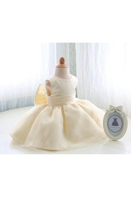 Abito da Cerimonia Bambini con Fiocco Ball Gown Senza Maniche Corto in Organza