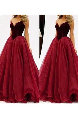 Abito da Ballo Naturale Ball Gown A Terra Senza Maniche in Tulle