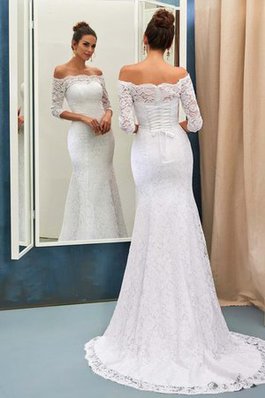 Abito da sposa con tre quarti lunghezza maniche onorevole semplice sirena moda con ricamo