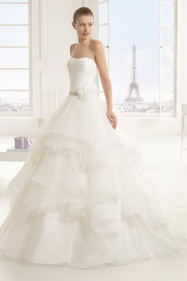 Abito da Sposa con Cascata Volant Moderno Sexy Cerniera Alternativo