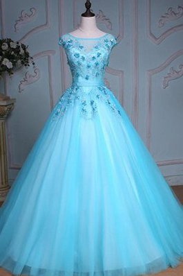 Abito Quinceanera con Paillette in Organza Coda A Strascico Corto in Tulle Cuore